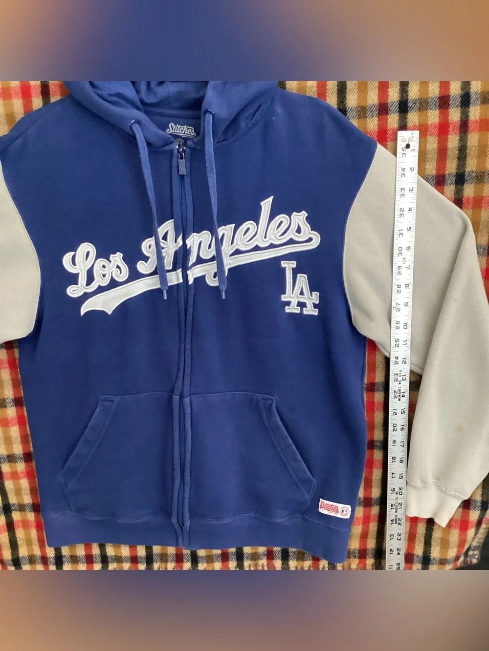 Stitches x Los Angeles dodgers zip up hoodie sweatshirt